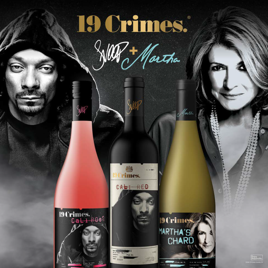 常識破りなワイン「19 Crimes.」が日本初上陸！
米国のエンターテイナー スヌープ・ドッグ、
ライフスタイル界のカリスマ マーサ・スチュワートとの
コラボレーションワインを9月1日(金)より販売