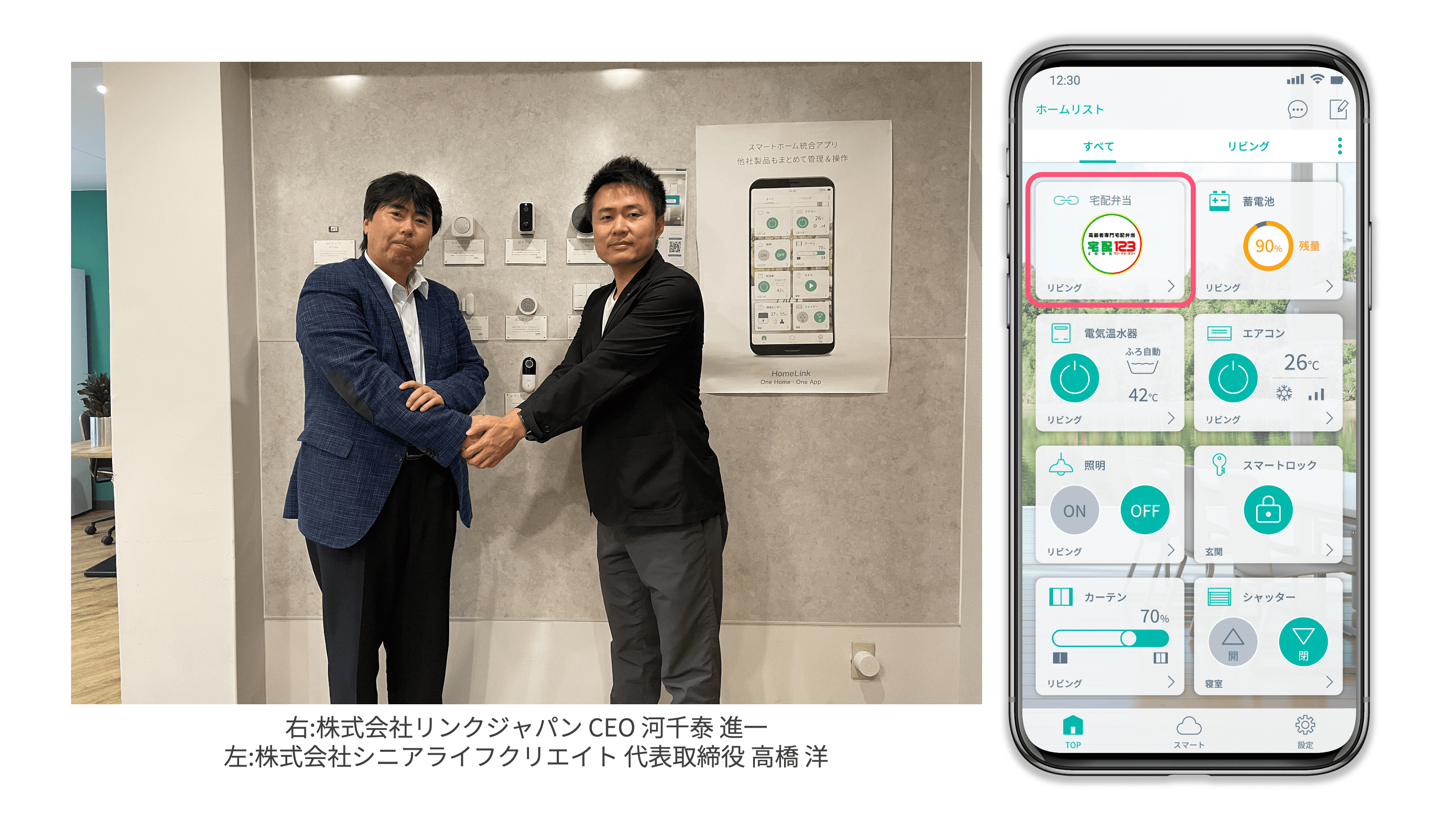 【シニアライフクリエイト×リンクジャパン】サービス連携開始／スマートホーム統合アプリ『HomeLink』に『宅配クック ワン・ツゥ・スリー』の注文機能を搭載