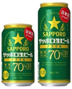 日本初(注1)、糖質・プリン体70％オフの生ビール「サッポロ生ビール ナナマル」新発売