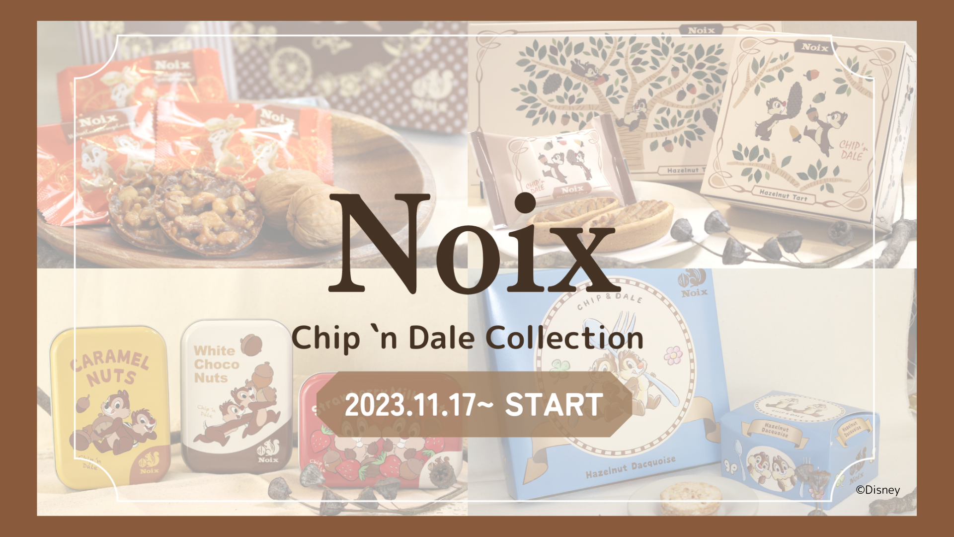 木の実のスイーツ専門店「Noix(ノワ)」から
『Chip ‘n Dale Collection
(チップアンドデールコレクション)』を
2023年11月17日より販売スタート！