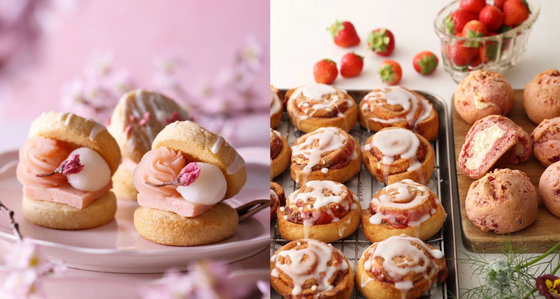 【BAKERS gonna BAKE】いちご＆桜、春スコーン登場！苺の味わいをくるくる巻き込んだ「シナモンロールスコーン」、ふんわり桜香るデコレーションスコーンも