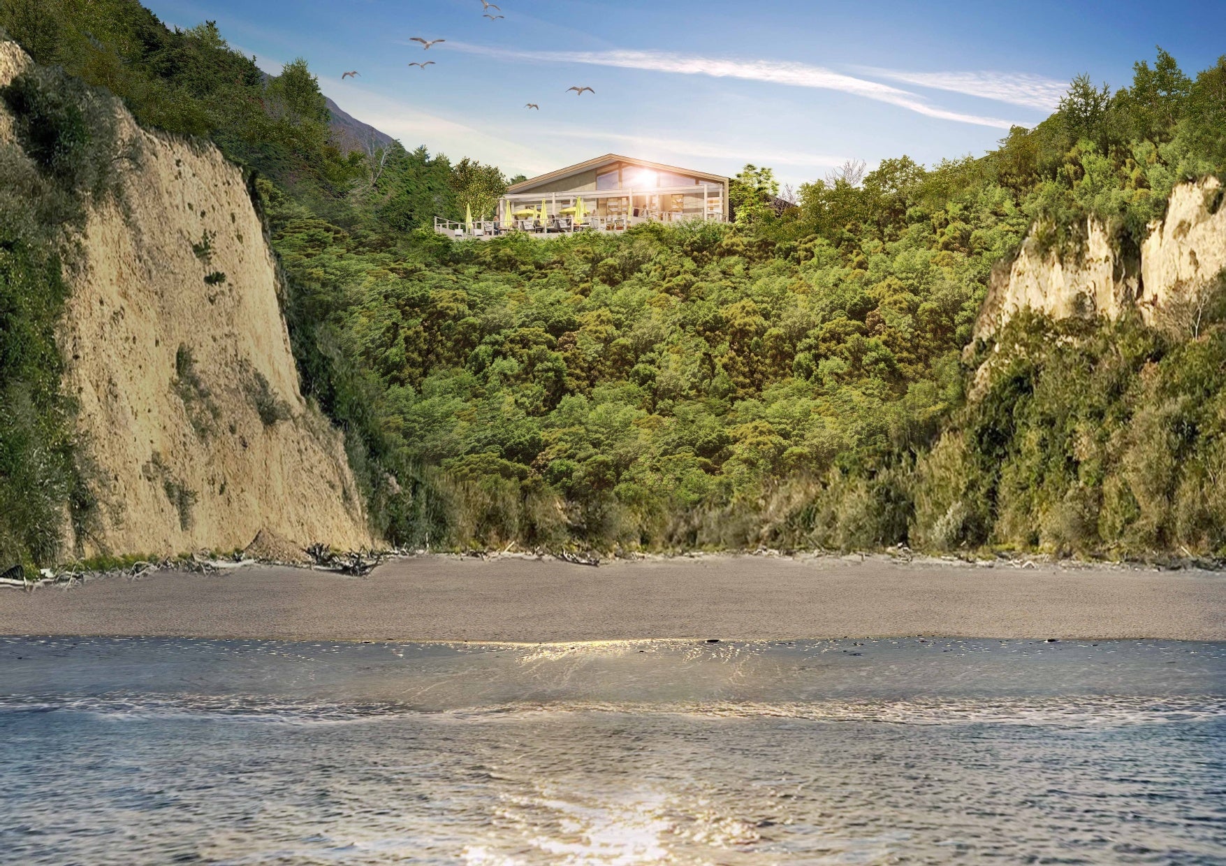 真っ青な海と白砂が煌めくビーチを望む崖の上の一軒家レストラン「TRATTORIA amarancia」7月24日（水）11：30 淡路島最南端・阿万エリアにオープン