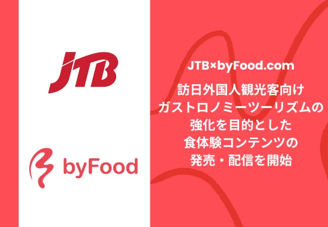 【JTB×byFood.com】訪日外国人観光客向けガストロノミーツーリズムの強化を目的とした食体験コンテンツの発売・配信を開始