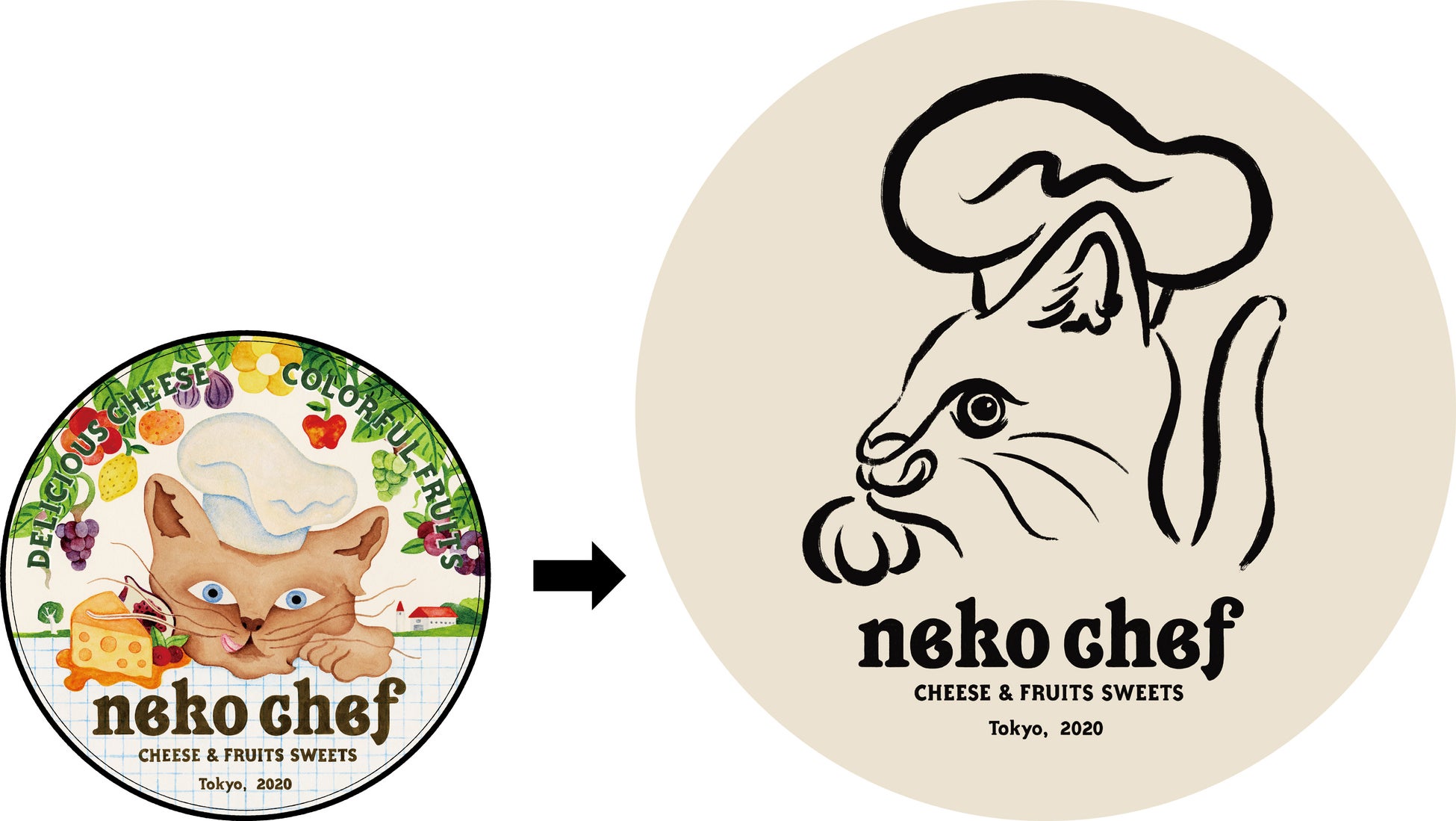 東京駅で大人気！チーズと森の果実が奏でるハーモニーがコンセプトのスイーツブランド「ネコシェフ」のロゴマークがリニューアルいたします。