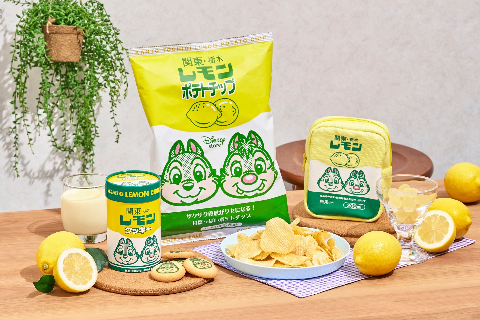 栃木県のご当地ドリンク「レモン牛乳」との初の共同企画！レトロかわいいチップ＆デールデザインのお菓子をディズニーストアで8月6日（火）より順次発売