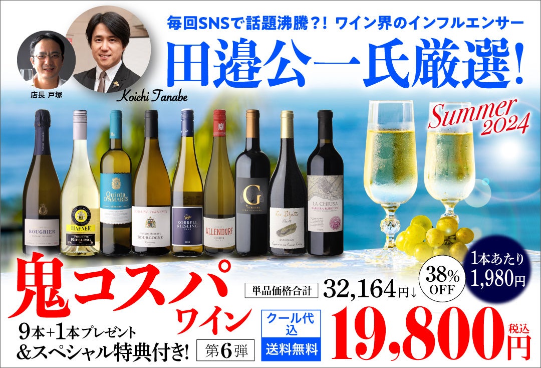 ソムリエ田邉公一氏厳選「鬼コスパ」ワイン9本セット第6弾