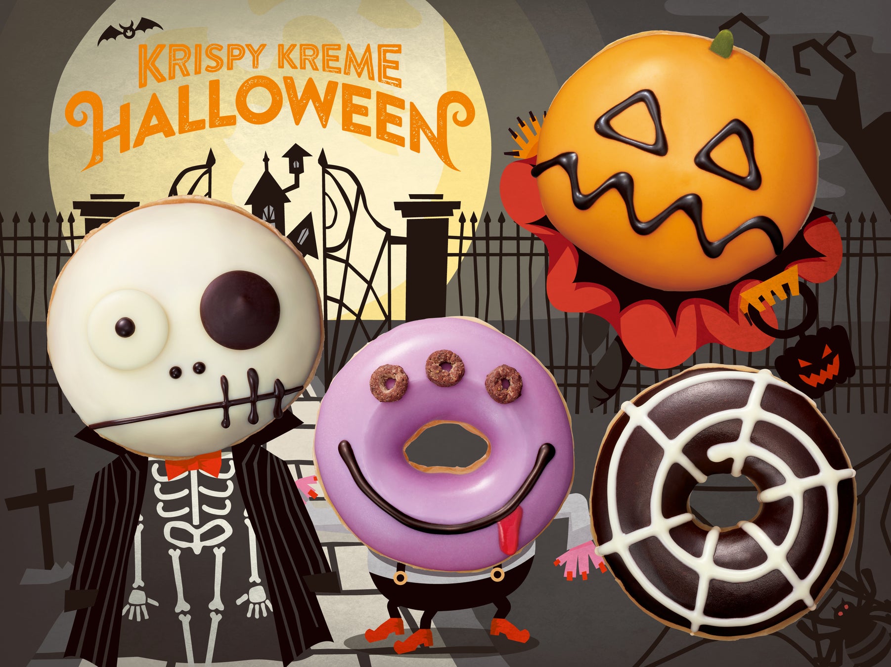 今年のハロウィンはちょっぴりダークでかわいいモンスターが大集合！『KRISPY KREME HALLOWEEN』2024年10月1日（火）より期間限定発売