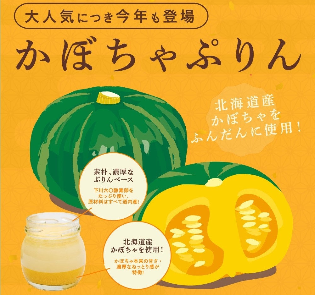 北海道の美味しいをお届け！今が旬のかぼちゃを使用した絶品ぷりん！新発売！！