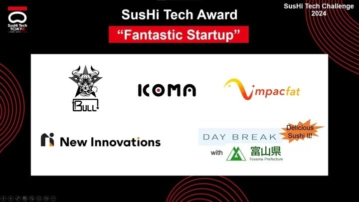 デイブレイク、「SusHi Tech Tokyo 2024」に富山県と共同で氷見の寒ブリの冷凍寿司を出展。「SusHi Tech Award Fantastic Startup」で表彰されました