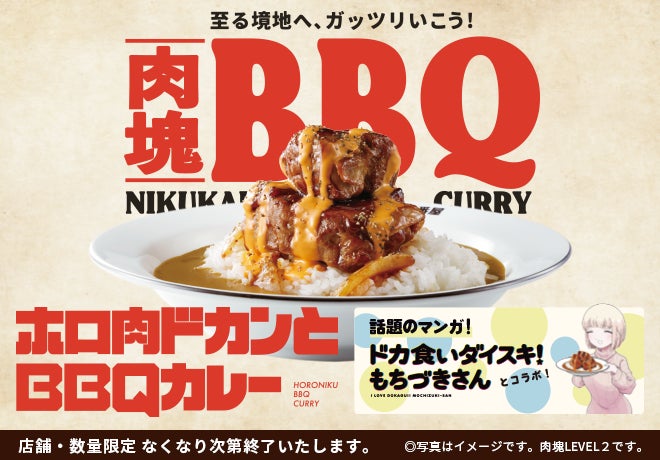 「肉塊プロジェクト」第3弾はBBQソース×チェダーチーズソース！ココイチ、「ホロ肉ドカンとBBQカレー」を11月15日より店舗・数量限定で販売