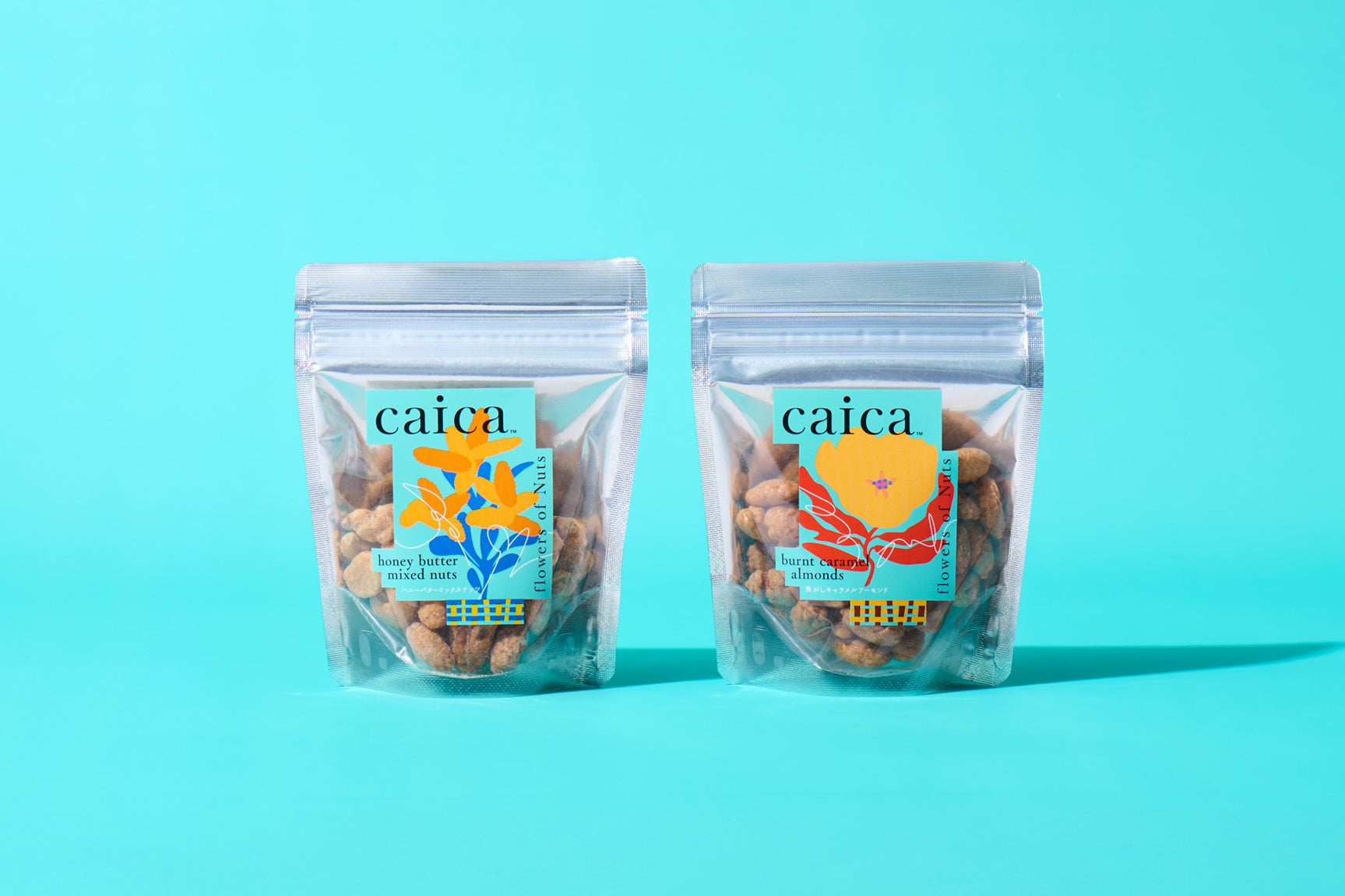 【新登場】ひと粒で満足！食感豊かな大粒ナッツ菓子｜ナッツ菓子専門店「caica」に新ラインナップ “そのままナッツ” が登場！2種の濃厚フレーバー「ハニーバター」&「焦がしキャラメル」