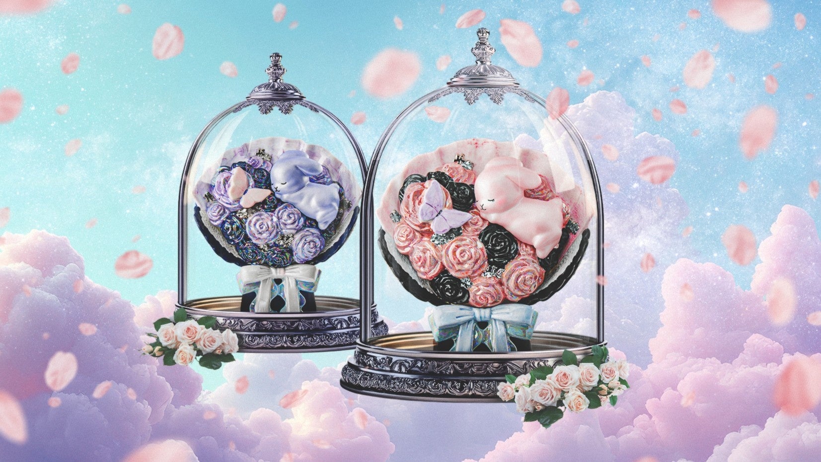 Flower Rabbits Decanter ウサギのデカンター ペアでかわいいうさぎのお酒「Flower Rabbits Decanter（フラワー