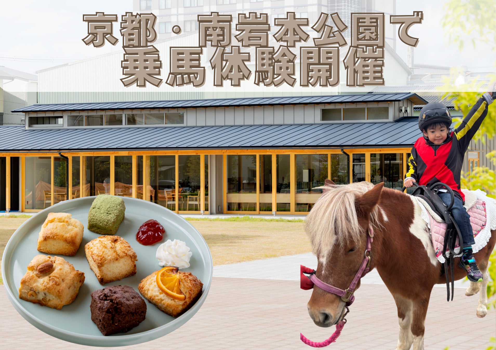 【新店オープン】京都・南岩本公園に「The Paddock Cafe」誕生｜干支“ウマ年”にちなんだ乗馬体験を12月20日に開催