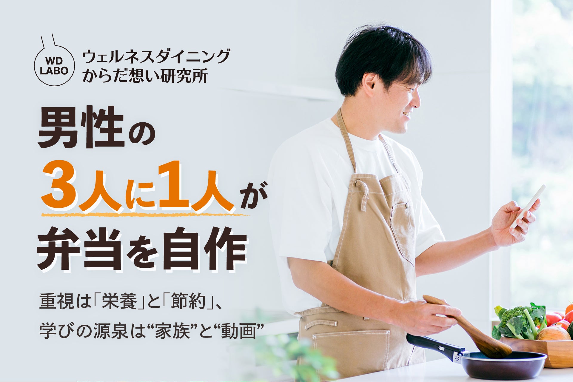 【ウェルネスダイニング】男性の3人に1人が弁当を自作。物価高の中でも「栄養バランスの整った食事」を求める実態が明らかに