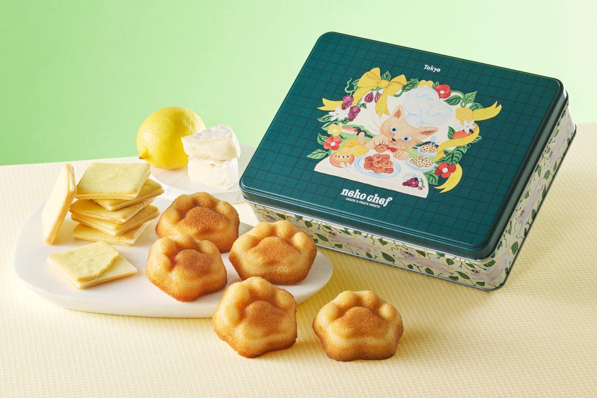 ネコシェフらしさあふれる肉球型フィナンシェと新発売のサンドクッキーを詰合せた『ネコシェフ缶 ベストセレクション』が登場！