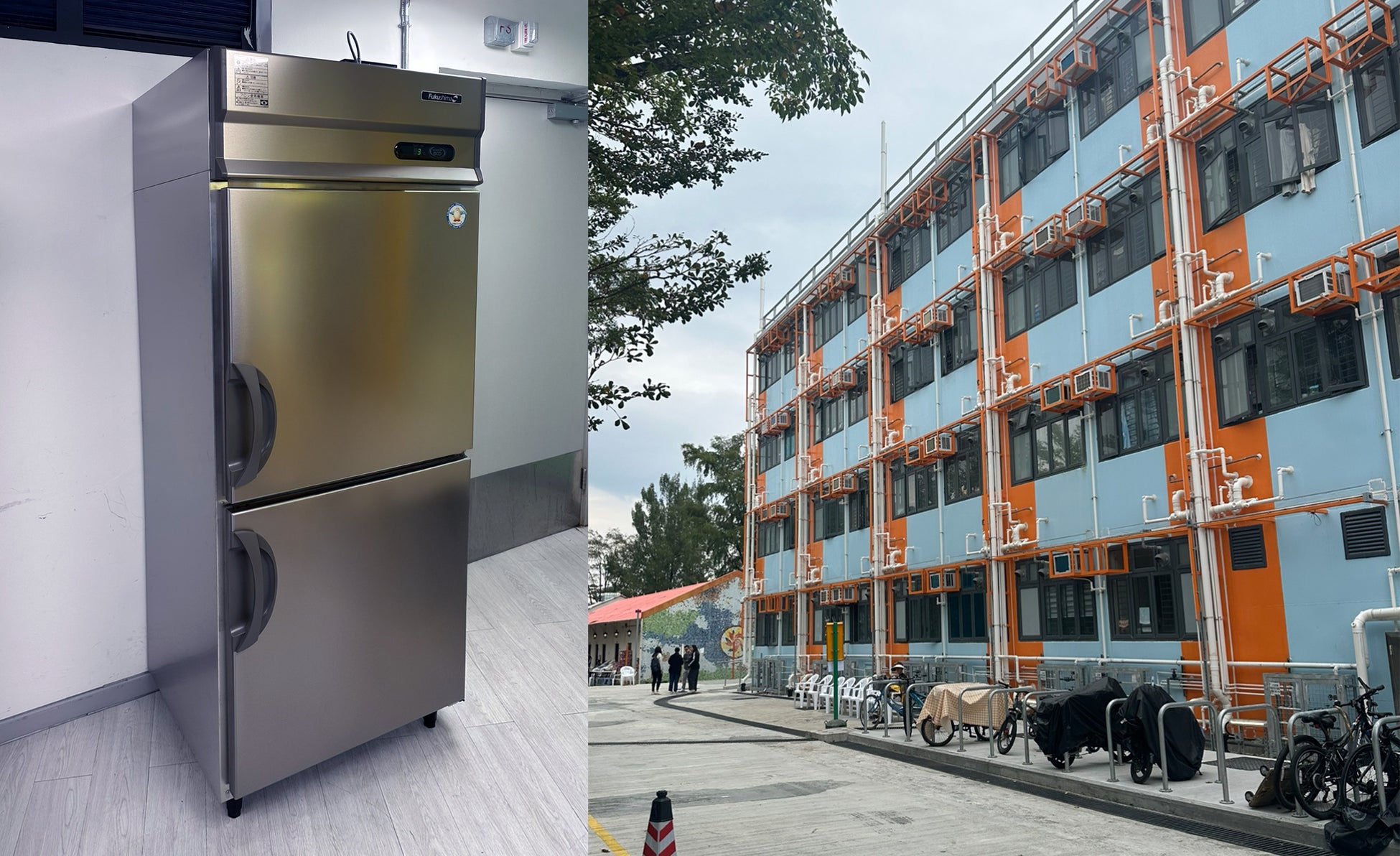 香港高層住宅火災被災者支援として避難所へ業務用冷蔵庫を寄贈