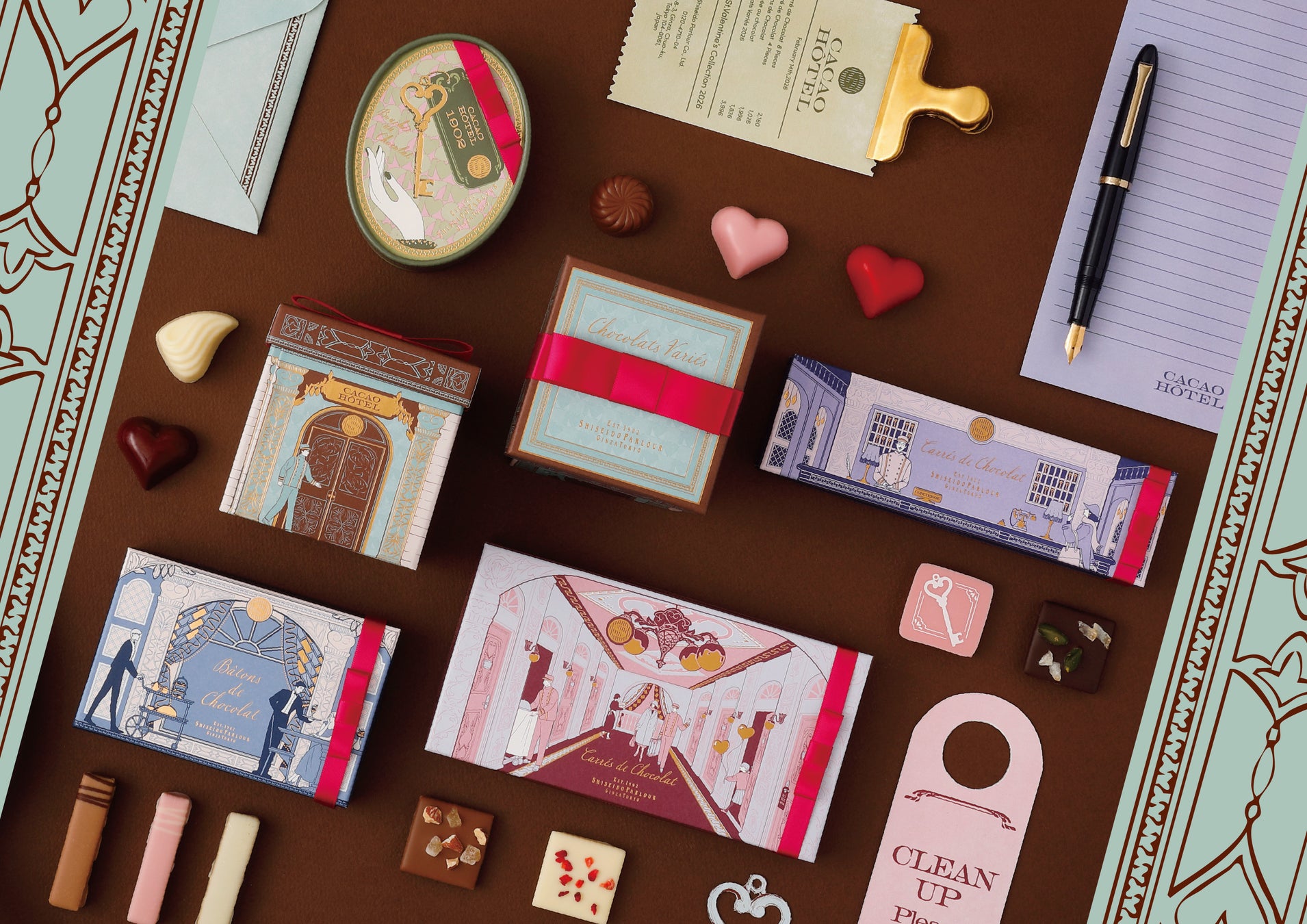 テーマはチョコレートの甘い香りで満たされる“カカオホテル”、資生堂パーラーの「バレンタインコレクション2026」