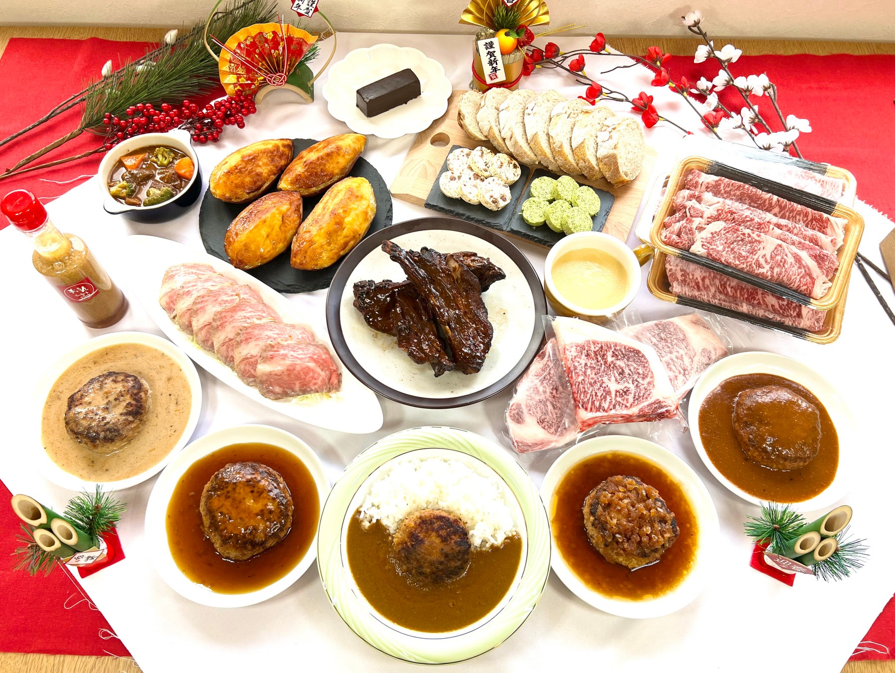 今年も大盤振る舞い！肉汁あふれるハンバーグ専門店『ぎゅう丸』が毎年恒例の福袋をECサイトで販売。名物のハンバーグや和牛ステーキ、食事券など全5種