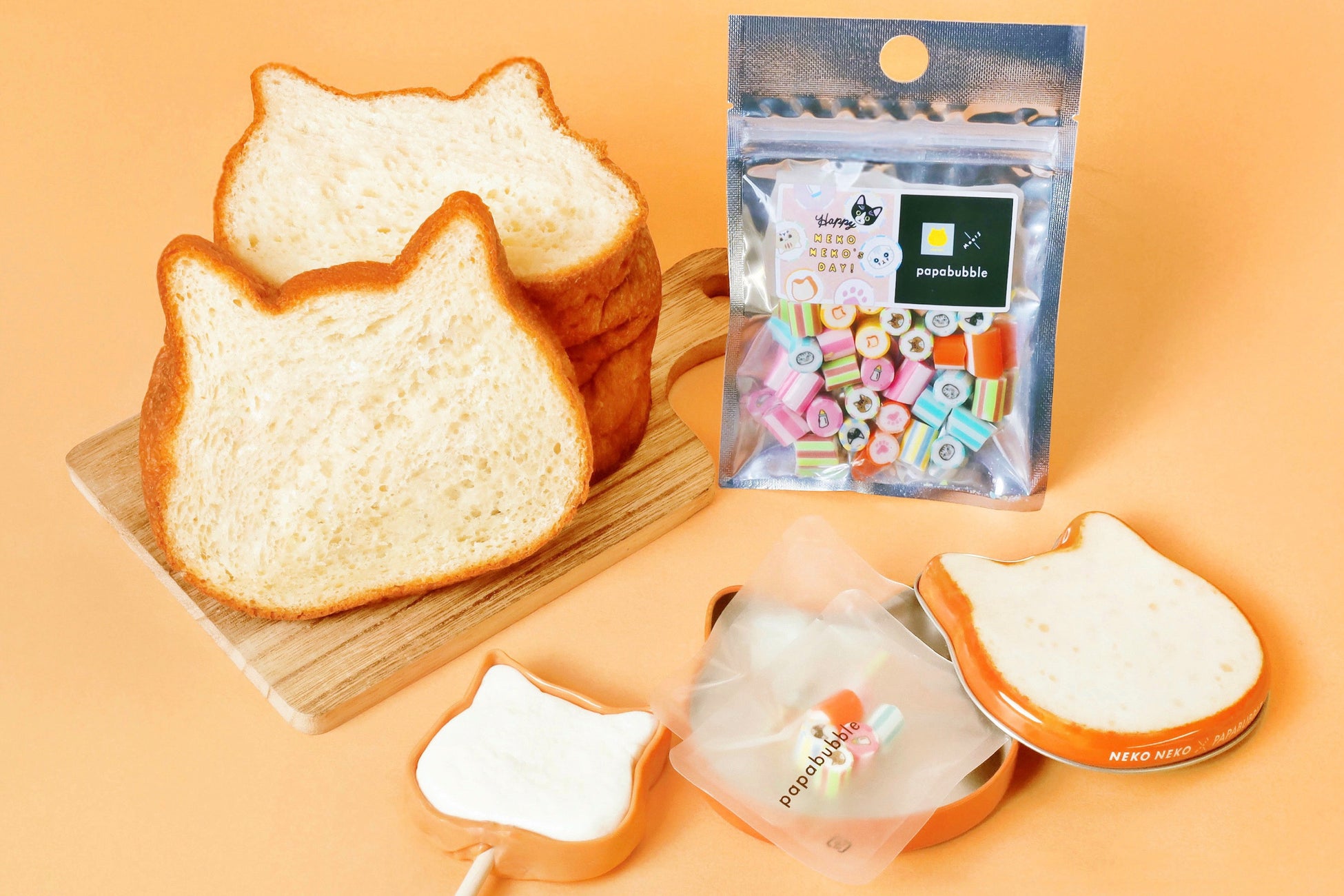 【ねこねこ×PAPABUBBLE 第2弾】「ねこねこ食パン」がキャンディ缶に！お客さまの“こねこ”がキャンディになった『こねこミックス』など猫の日にもぴったりなコラボ限定商品が新発売！
