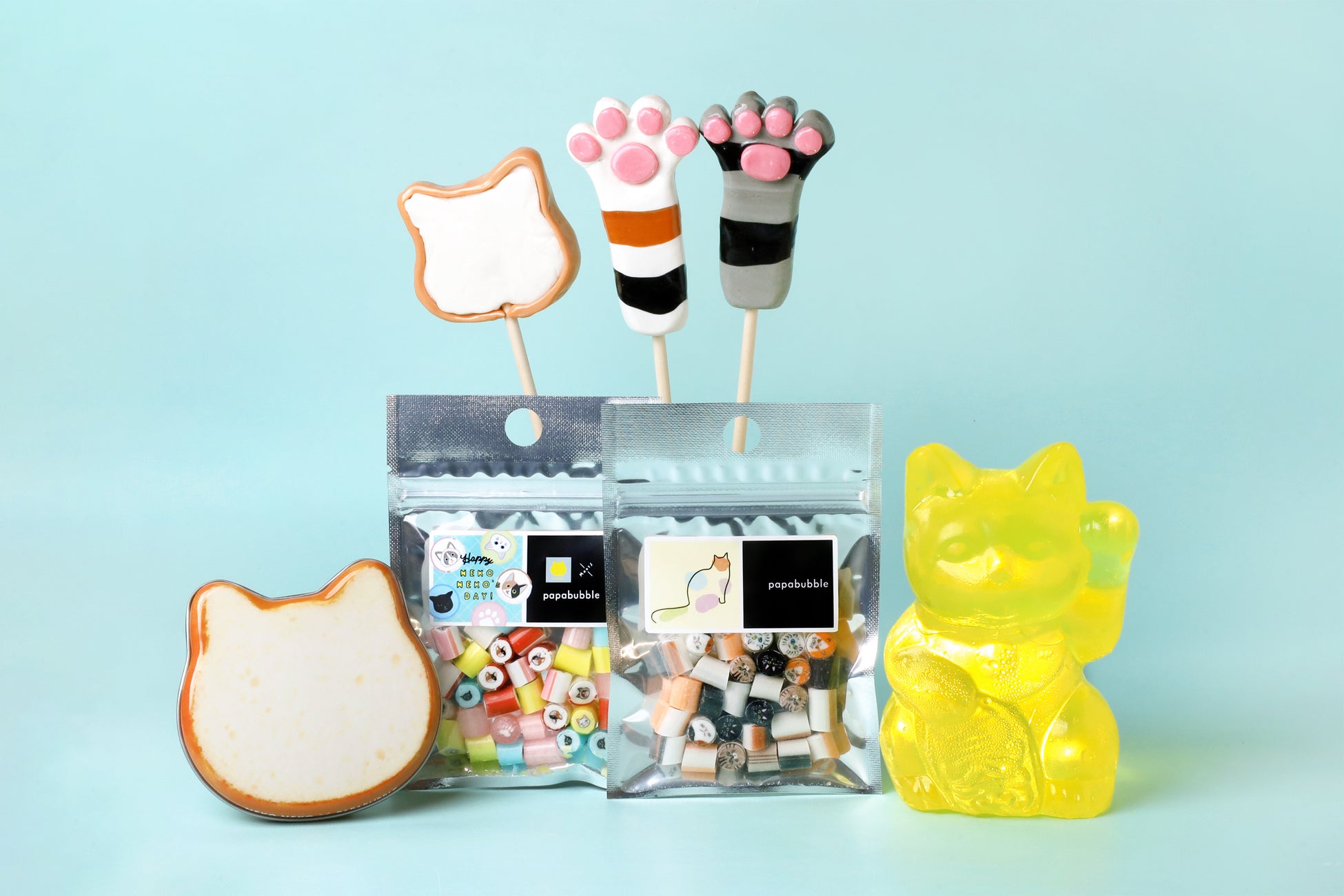 【PAPABUBBLE×ねこねこ】昨年好評コラボ再び！「ねこねこ食パン」がキャンディに！「ねこの日」に合わせて、1月22日より全国及び公式サイトで発売