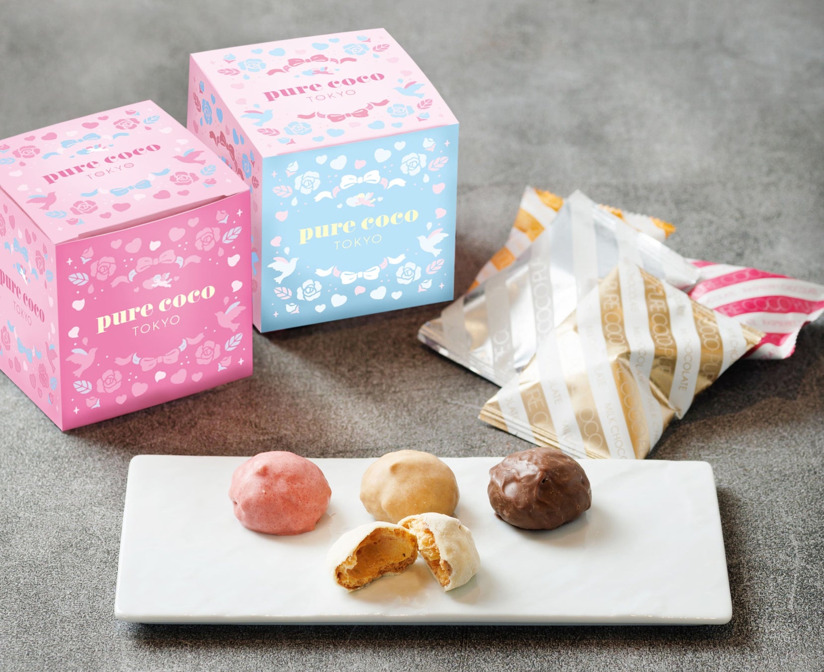 【pure coco TOKYO（ピュアココ トーキョー）】1度に全4種のフレーバーを楽しめる　ギフトシーンや自分へのご褒美にぴったり『ピュアココ バレンタインキューブ』発売