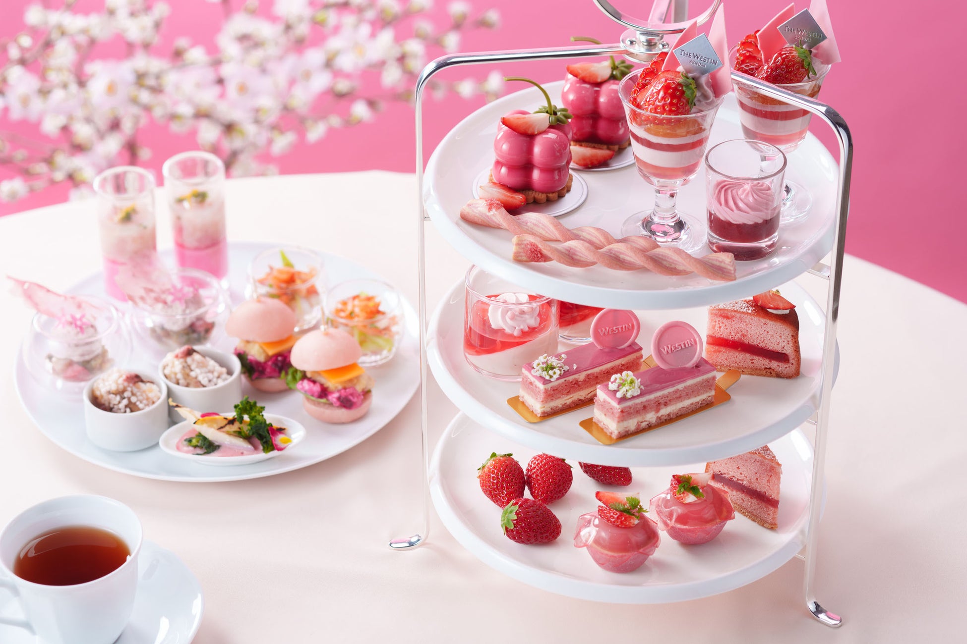 春の香りに包まれる、心華やぐいちごのアフタヌーンティー『Afternoon Tea -Pink Strawberry-』【ウェスティンホテル仙台】