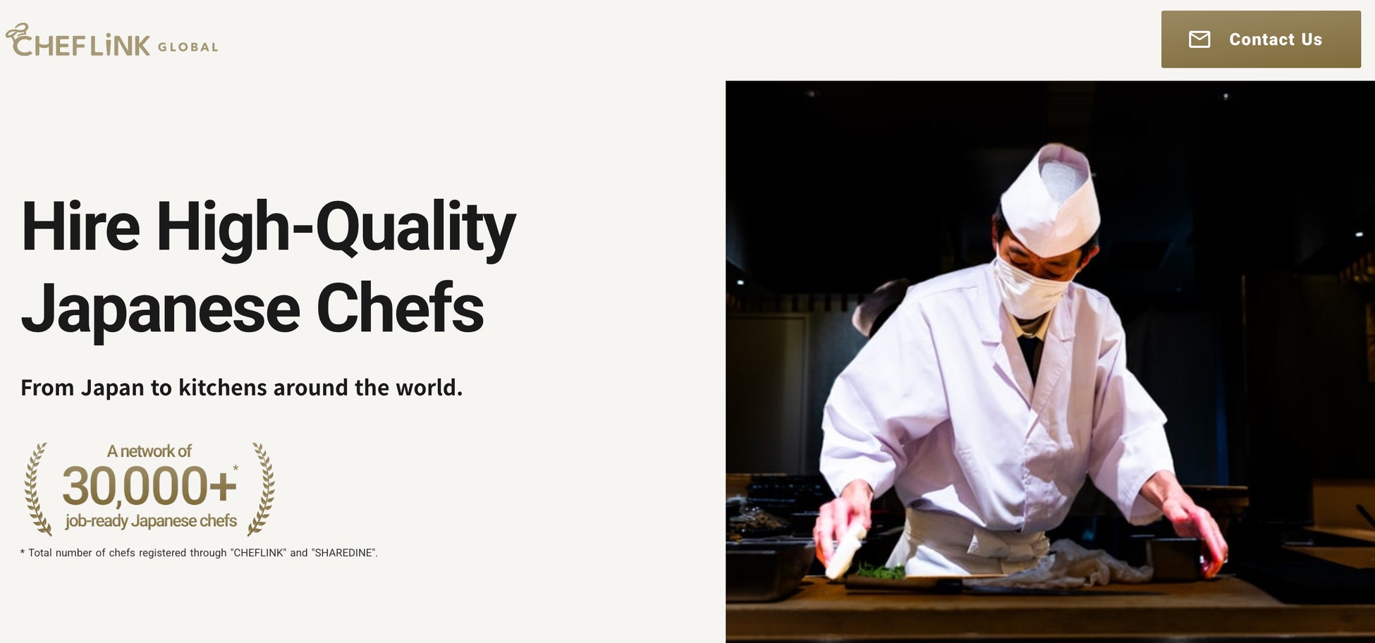 海外ホテル・飲食事業者からの問い合わせ増加を受け、日本人料理人の海外採用支援サービス「CHEFLINK GLOBAL」英語版LPを公開