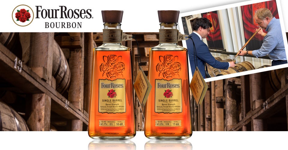 薔薇のバーボン『フォアローゼズ』より、リカーマウンテン オリジナルシングルバレル2種を発売