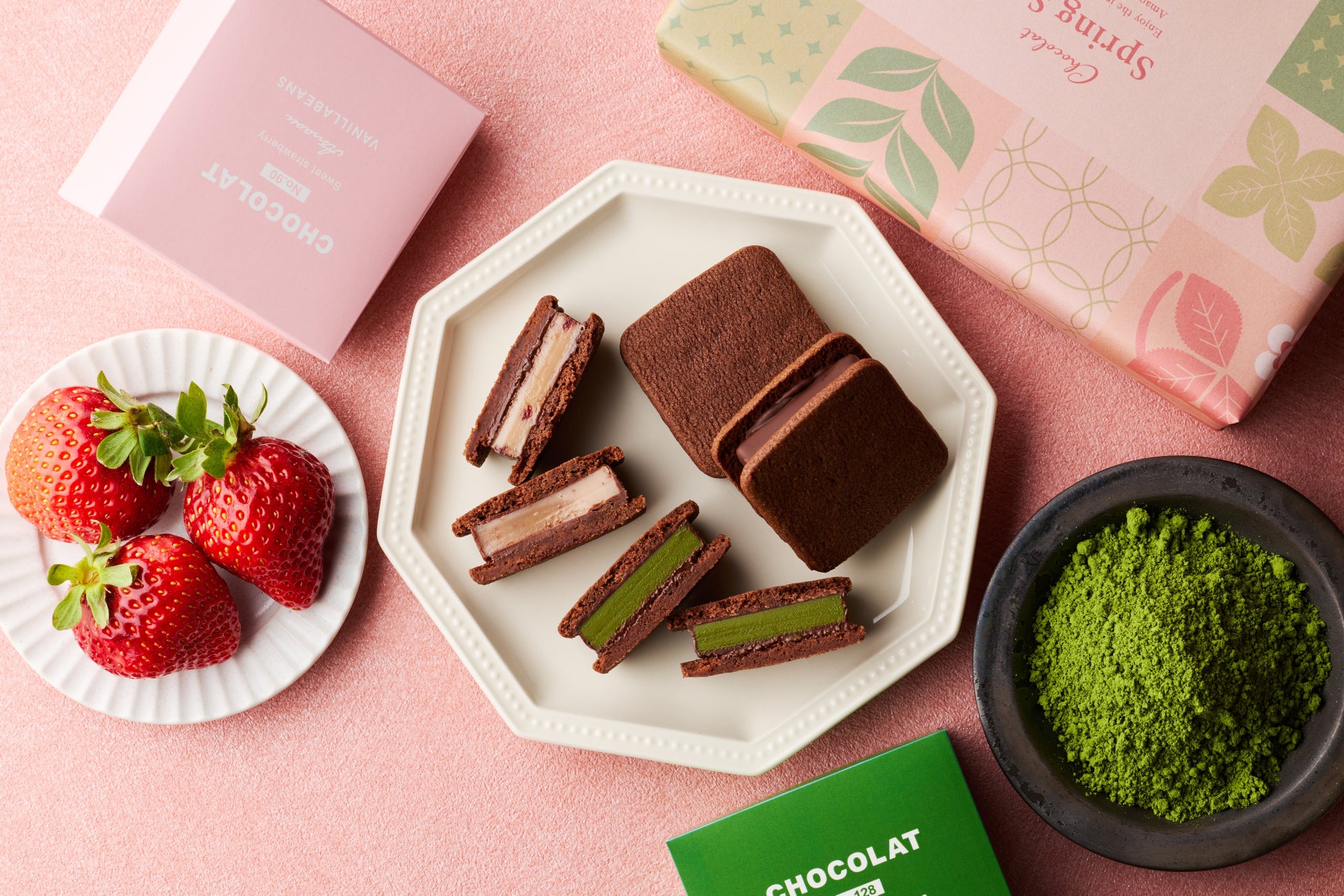【春ギフト】毎年人気のセットがリニューアルして登場！横浜発クラフトチョコレート専門店VANILLABEANSから抹茶＆あまおうの春の味わい「スプリングセット」数量限定販売