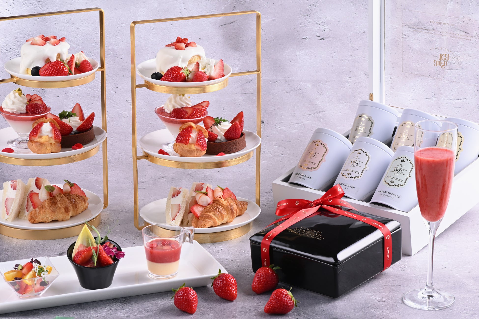 日本橋 千疋屋総本店フルーツパーラーからのご案内　　　　　　　　　　　　　「フォーシーズンアフタヌーンティー ”プレミアムストロベリーバージョン”」