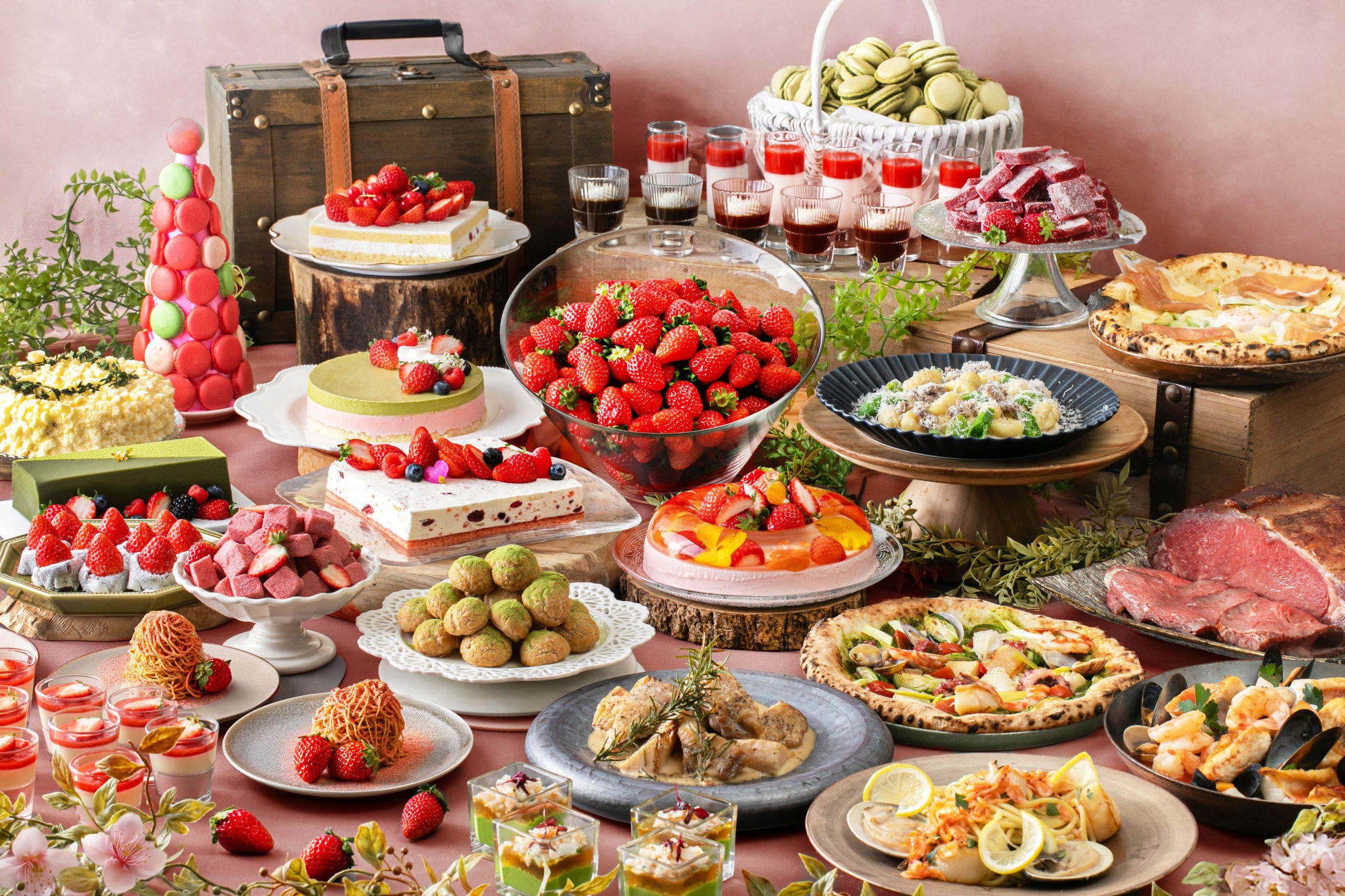 「XEX Spring Buffet 2026」フレッシュ苺食べ放題＆苺スイーツ×本格イタリアン約60種