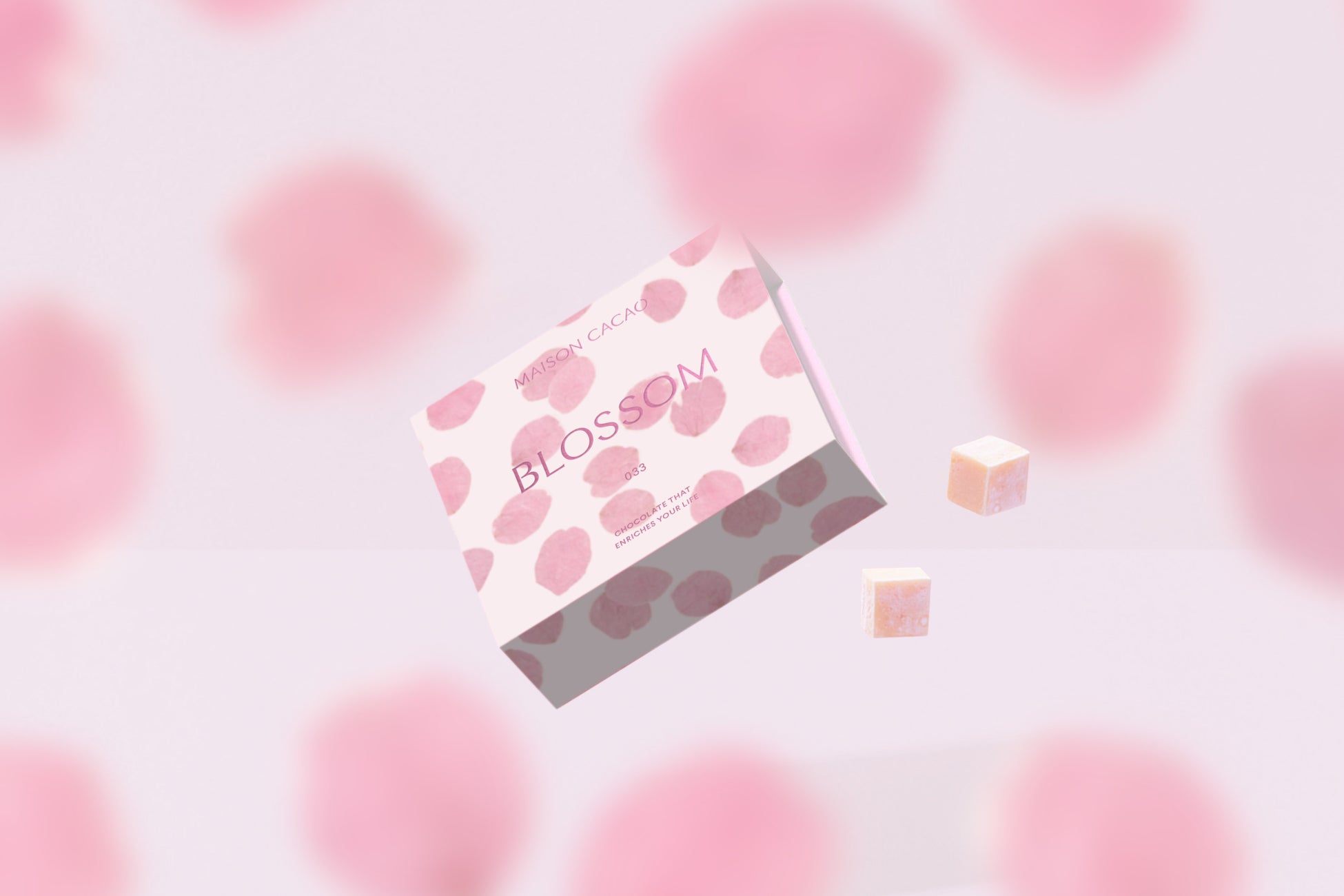 桃の節句 ひな祭りを祝い、優しい願いを込めた生チョコが登場。愛情を込めて育てた白桃とさくらんぼを使用した華やかな味わい