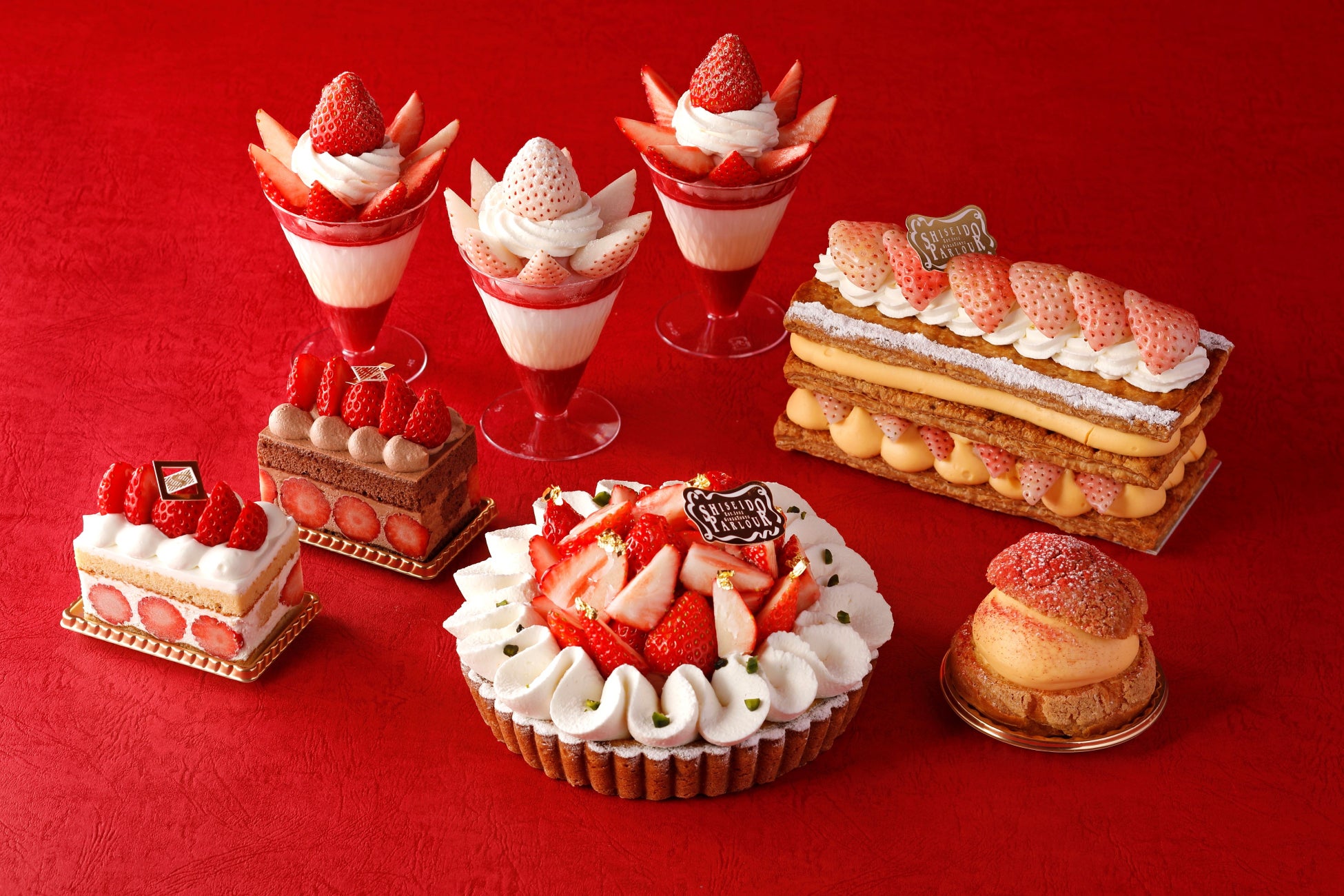 資生堂パーラー 銀座本店ショップ　3月8・9日開催「スペシャルストロベリーデー2026」で、全国から選りすぐりの苺を使った9種類のケーキを限定発売！