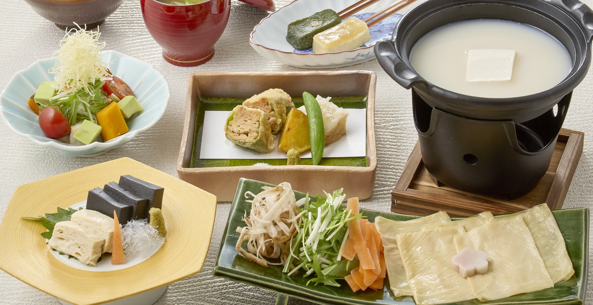 湯葉と豆腐の店 梅の花のヴィーガン懐石が３月リニューアル！100％植物性の「MAGI DASHI 白だし」を使用しさらに美味しく！