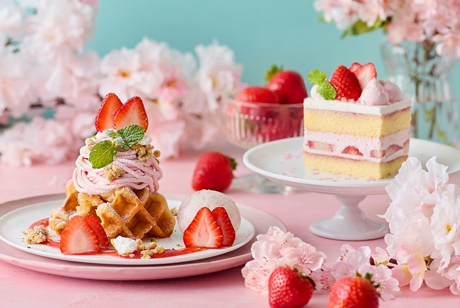 【Afternoon Tea】さくらホイップでモンブラン仕立てにした「さくらと苺のモンブランワッフル」など、桜づくしの春限定スイーツ＆ティーを新発売