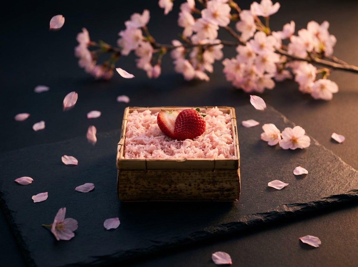 【期間限定】ミシュラン掲載の茶寮「九九九」より、四季を表現する和菓子ケーキ「桜しぐれ」が新登場。