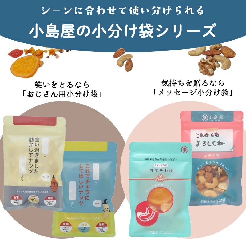 熟年離婚をナッツで防げ！？謝れないおじさんを救う「おじさんのきもち小分け袋」が誕生！3月9日「サンキューの日」に、あえての“ごめんナッツ”