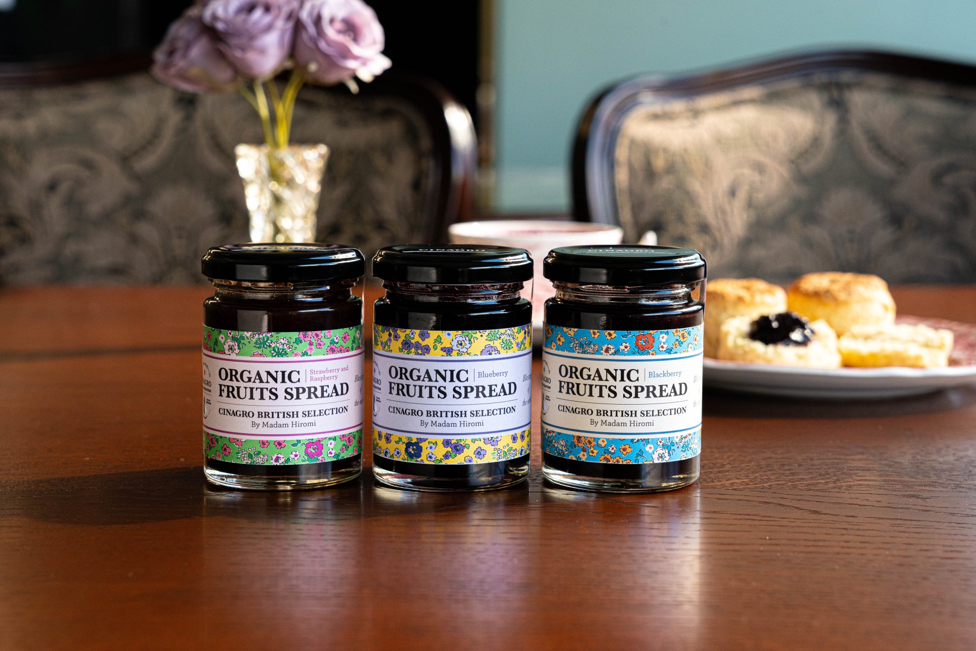 【シナグロブリティッシュセレクションByマダムヒロミ】有機JAS認証取得、砂糖不使用。果実そのものの味わいを楽しむオーガニックフルーツスプレッド3種を新発売