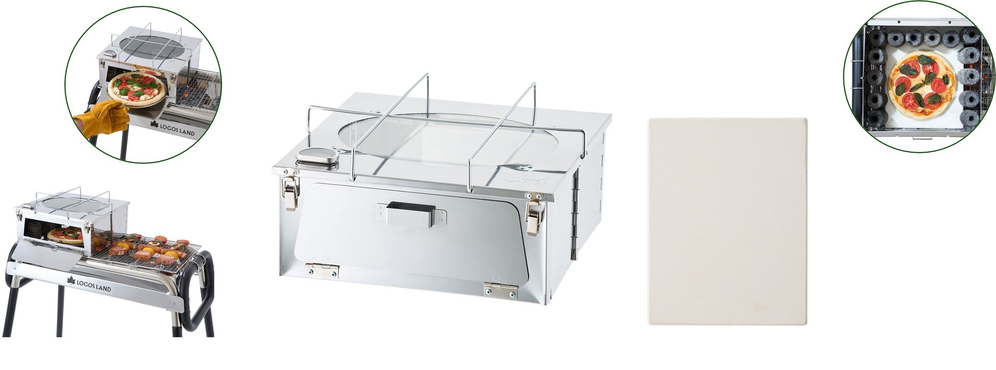 簡単にオーブン料理が楽しめる！BBQグリルに置くだけの「LOGOS BBQ DE オーブン」＆専用セラミックピザプレート新発売！