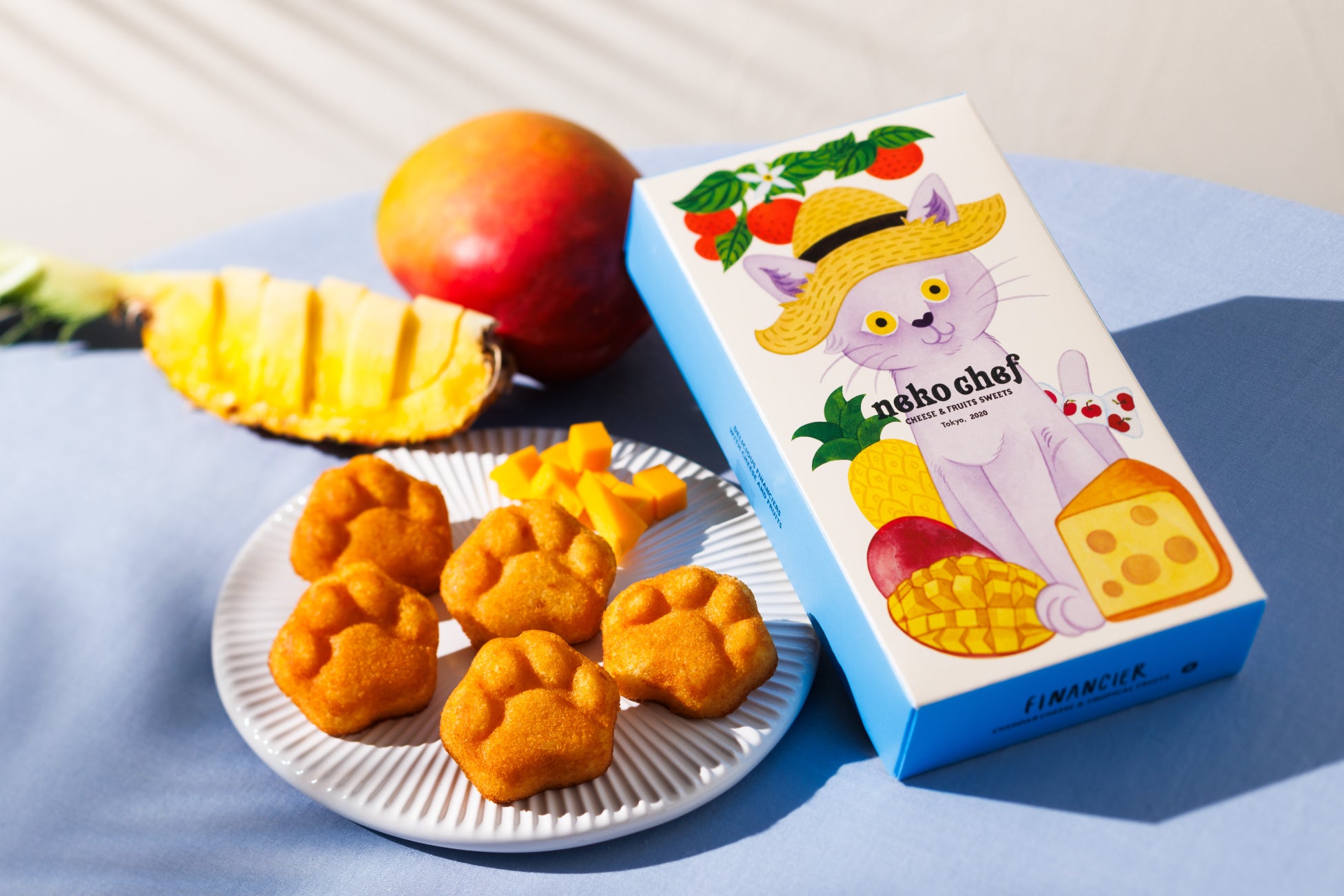 ≪ 夏気分を味わう新作登場 ≫ フルーツの爽やかさとチーズのコクが重なる、 『フィナンシェ チェダーチーズ＆トロピカルフルーツ』が【ネコシェフ】より4月1日（水）から期間限定で新発売！