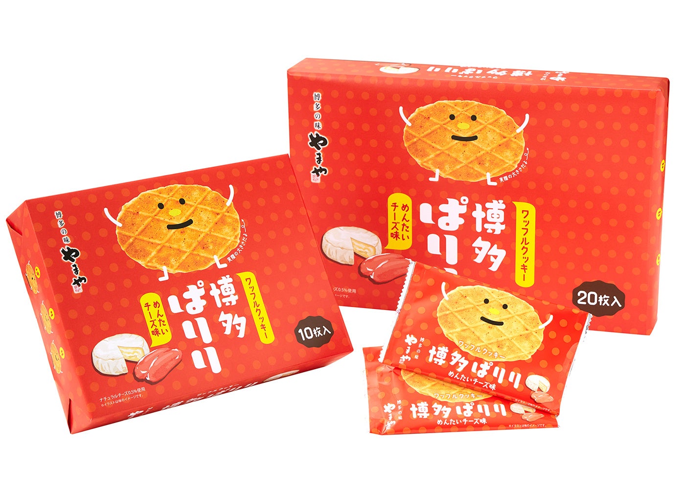 明太子×チーズがクセになる、手軽な博多土産が登場 「ワッフルクッキー 博多ぱりり めんたいチーズ味」4月1日（水）より発売