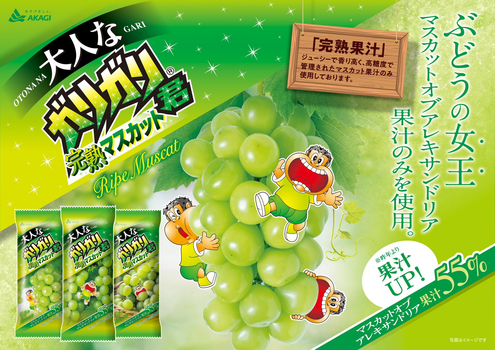 従来品よりマスカット果汁増量 完熟したジューシーなぶどうの味わいをお届け！ 「大人なガリガリ君完熟マスカット」 2026年4月7日（火）より全国発売
