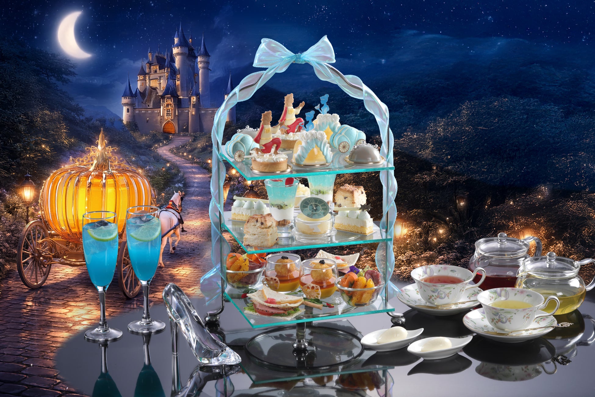 【シェラトン都ホテル大阪】憧れのプリンセス「シンデレラ」の世界をスイーツで表現「プリンセスアフタヌーンティー ～シンデレラ～」販売