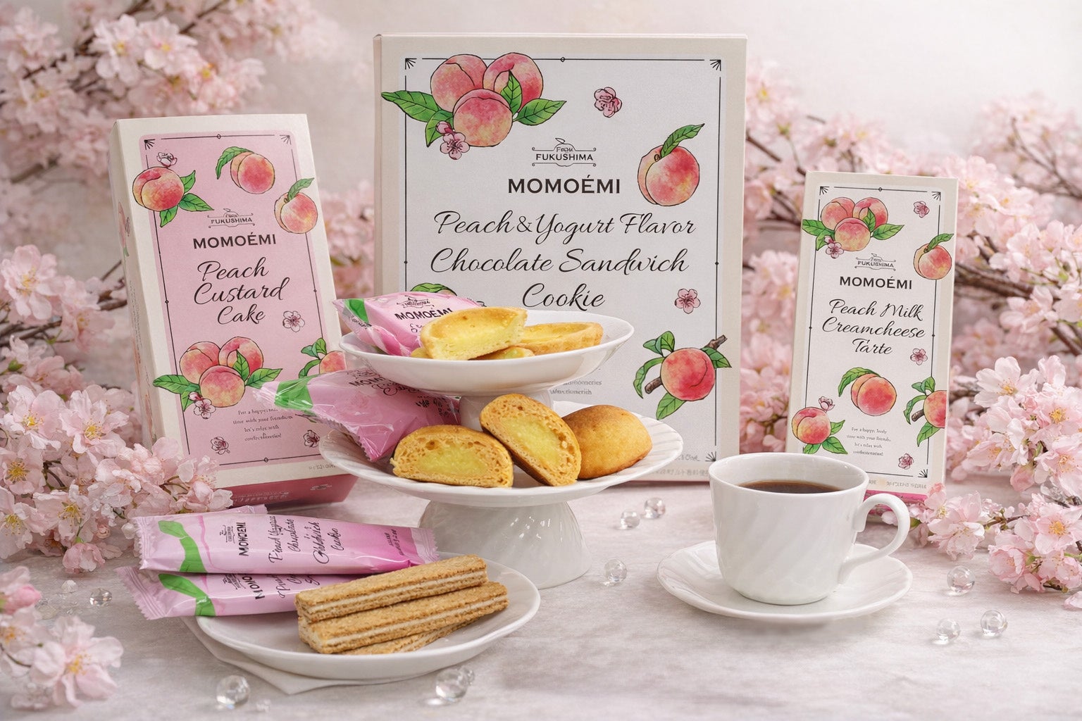 「見て」「食べて」2度ときめく！心はずむ福島の桃スイーツ【MOMOÉMI】（ももえみ）シリーズ 4月6日（月）新発売