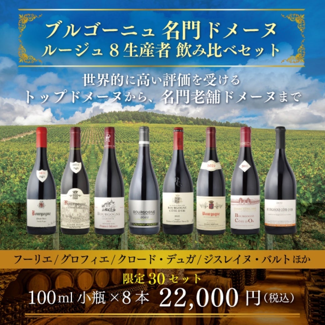 〈限定30セット〉ブルゴーニュ名門ドメーヌ ルージュ8生産者 飲み比べセット販売【ヴィノテラス】