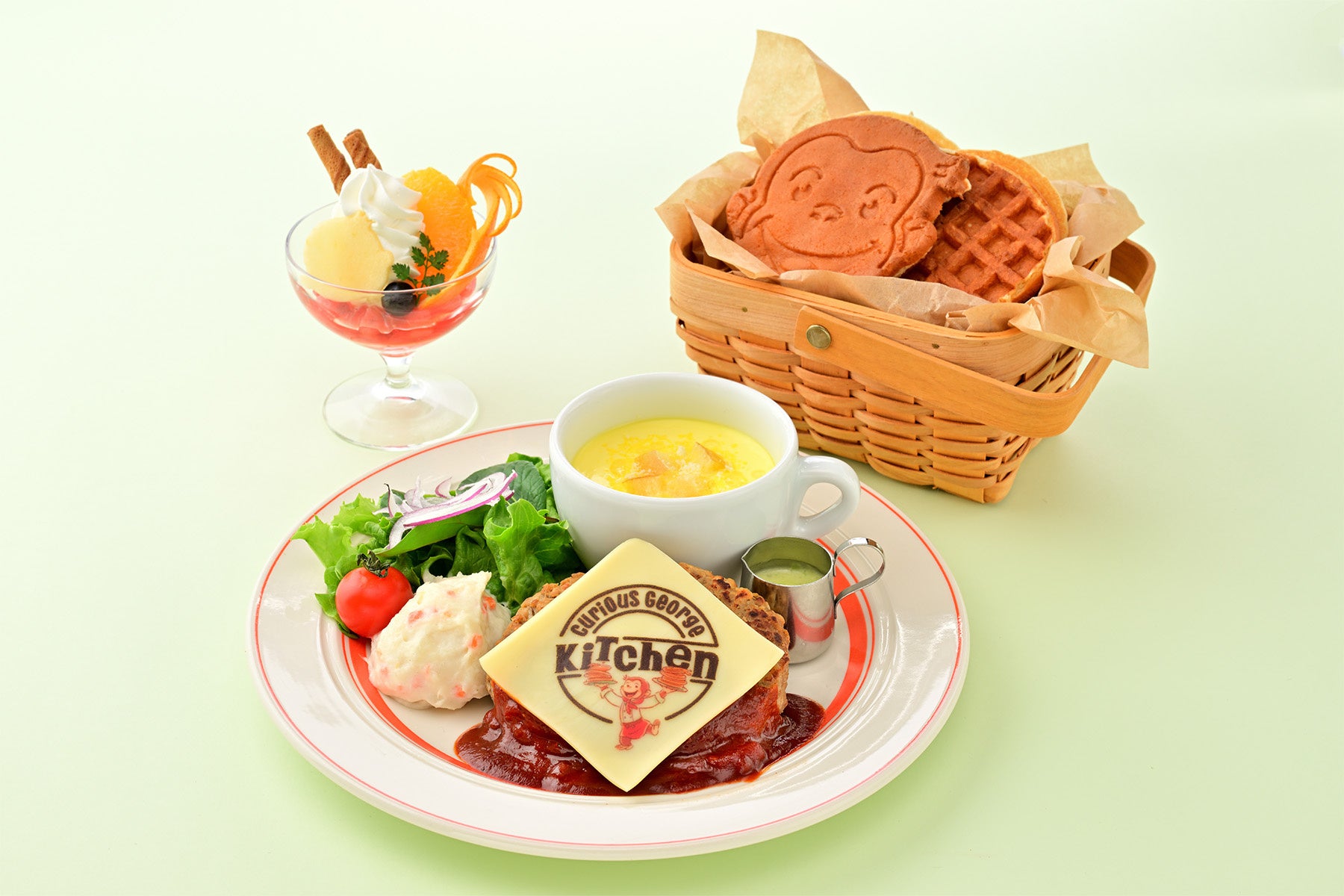 「Curious George Kitchen」にて2026年4月15日(水)より、ジョージのお顔の形のワッフルがテーマの「ワッフルフェア」を開催！ワッフルとパンケーキが食べ放題の限定メニューが新登場
