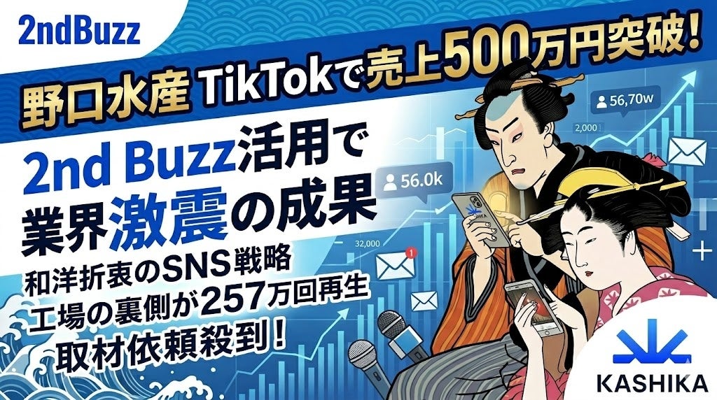 SNS運用支援「2nd Buzz」活用事例──野口水産がTikTok運用で売上500万円を突破、各メディアからの取材依頼も殺到