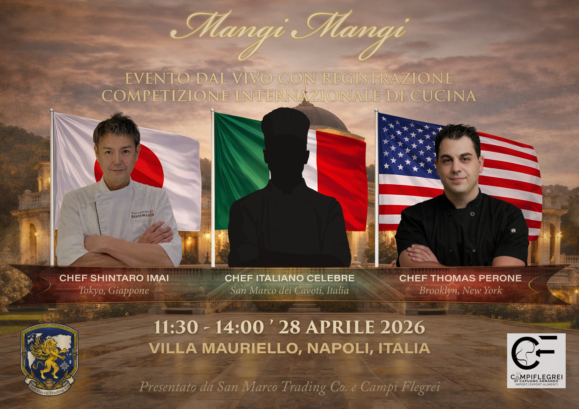 ナポリで日米伊のトップシェフが共演、日本代表・今井伸太郎が出演する新料理番組『Mangi Mangi』始動