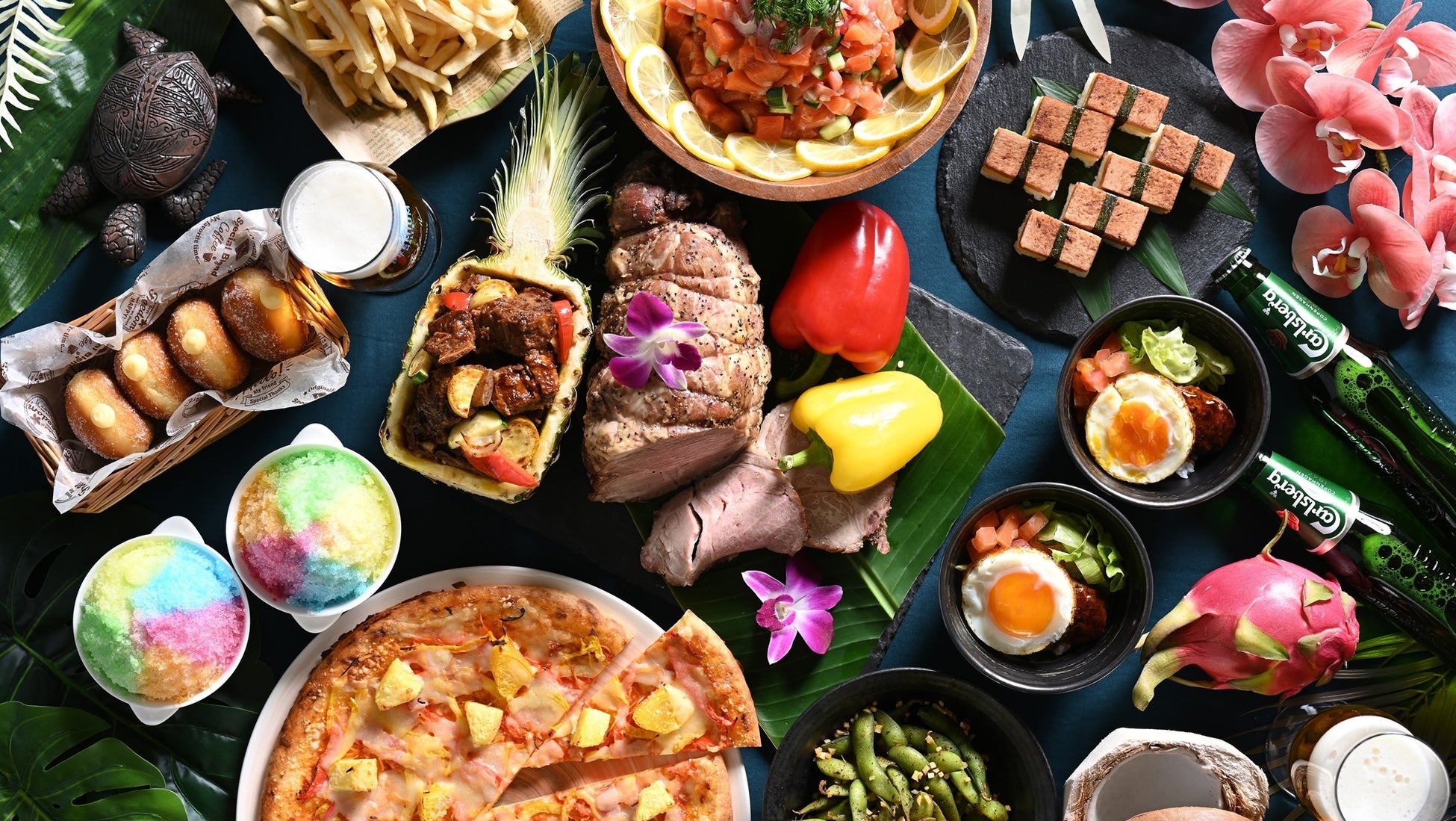 多彩なドリンクとハワイのローカルフードで旅気分を楽しむ「Lea Lea！海辺のビアホール」を開催【グランドプリンスホテル広島】