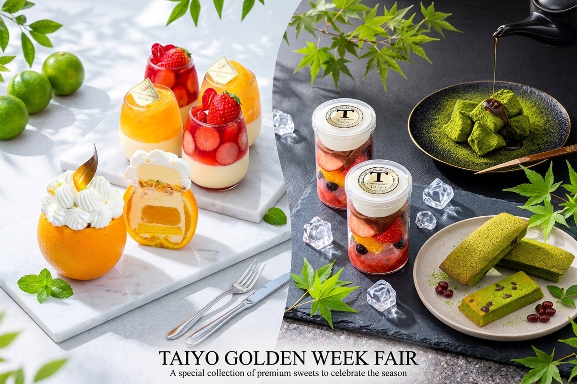 【4/24～ GWフェア開催】全品新作！1日限定「まるごとオレンジ」や、洋菓子パティシエが和で魅せる「クリームあんみつ」など、贅沢スイーツ5種登場！